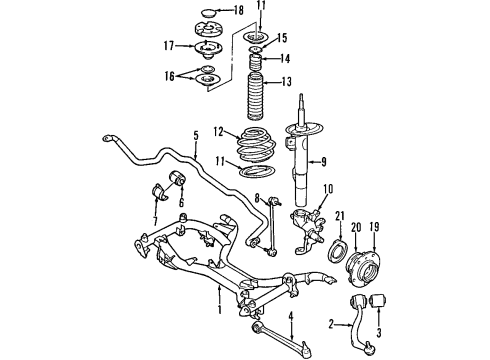 2005 BMW 760Li Front Suspension Components, Lower Control Arm, Ride Control, Stabilizer Bar Mount Tension Strut, Right Diagram for 31126774832