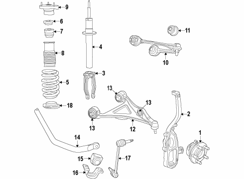 2021 Dodge Charger Suspension Components, Lower Control Arm, Upper Control Arm, Stabilizer Bar Front Coil Spring Diagram for 5168885AB