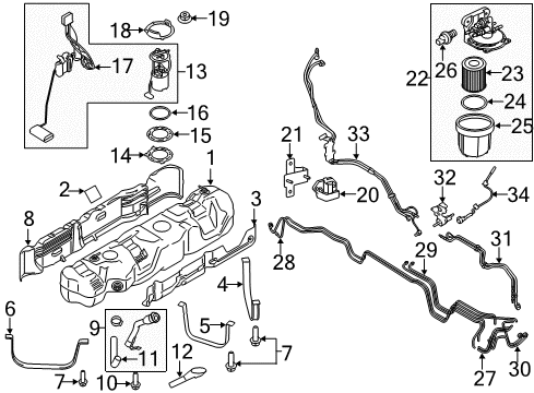2019 Ford Transit-250 Fuel Injection Injector Diagram for CK4Z-9E527-A