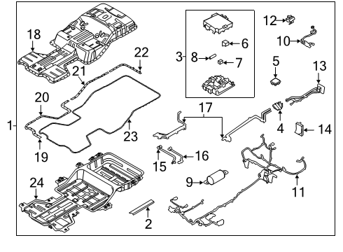 2020 Hyundai Ioniq Battery Battery System Assembly Diagram for 37501-G7600