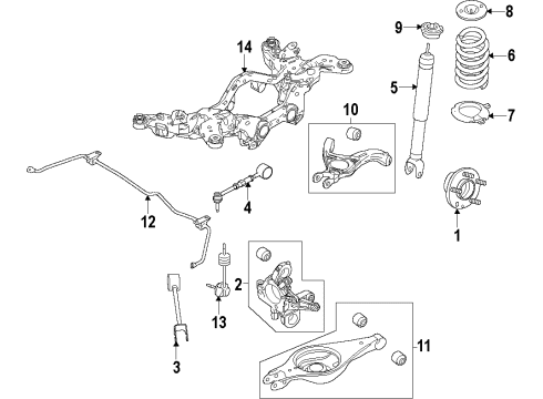 2014 Ford Flex Rear Suspension Components, Lower Control Arm, Upper Control Arm, Stabilizer Bar Stabilizer Bar Diagram for AA8Z-5A772-C