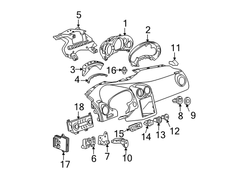 2010 Pontiac G6 Cluster & Switches Cluster Assembly Diagram for 20826123