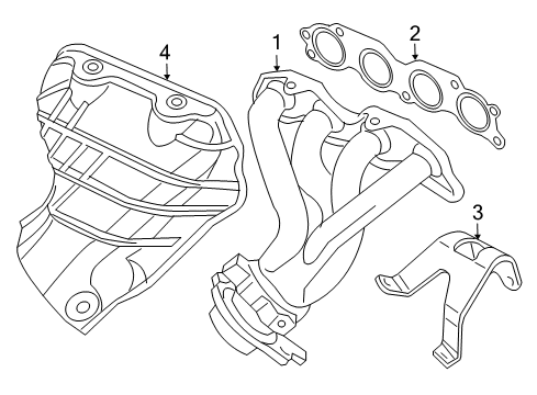 2003 Honda Civic Exhaust Manifold Cover Complete, Exhaust Mn Diagram for 18120-PND-A01