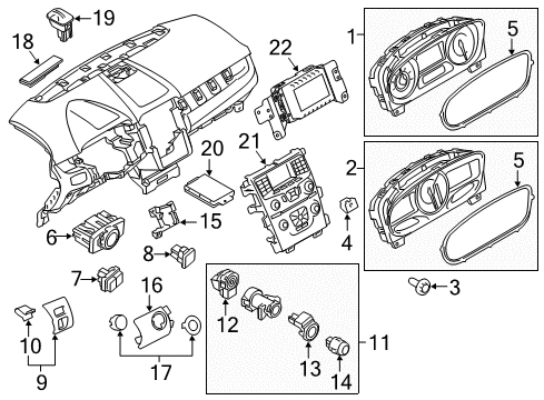 2013 Ford Edge Anti-Theft Components Cluster Assembly Diagram for DT4Z-10849-AA