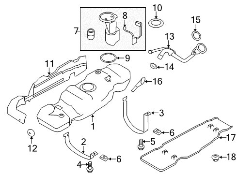 2013 Ford F-150 Fuel System Components Fuel Tank Diagram for DL3Z-9002-B