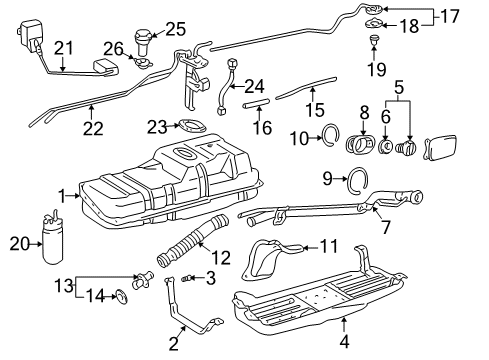 2002 Toyota 4Runner Fuel System Components Fuel Gauge Sending Unit Diagram for 83320-35620