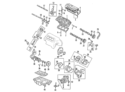 2004 Acura TL Engine Parts, Mounts, Cylinder Head & Valves, Camshaft & Timing, Oil Pan, Oil Pump, Crankshaft & Bearings, Pistons, Rings & Bearings, Variable Valve Timing Rubber, Transmission Mounting (Upper) Diagram for 50870-SEP-A01
