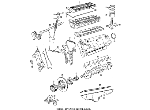 1988 BMW M5 Engine Mounting Camshaft Diagram for 11311309694