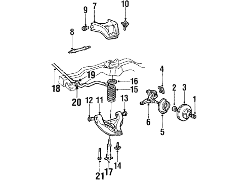 1984 GMC S15 Front Brakes Upper Control Arm Diagram for 19416899