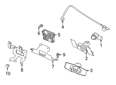 2019 Infiniti QX50 Electrical Components - Front Bumper Distance Sensor Assembly Diagram for 28438-5NA5B