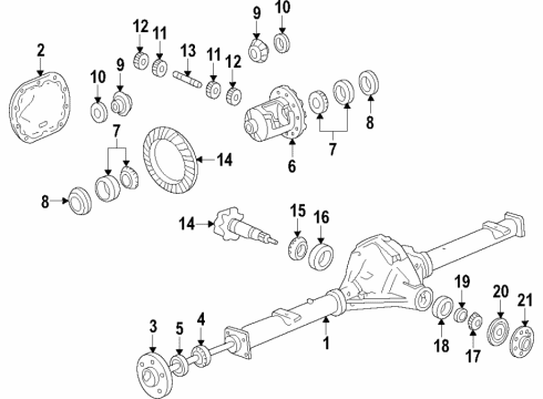 2016 Ford F-150 Rear Axle, Differential, Propeller Shaft Ring & Pinion Diagram for FR3Z-4209-D