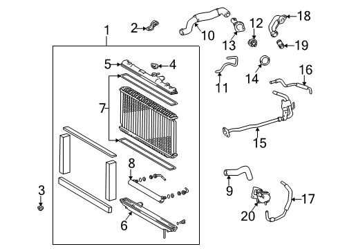 2004 Lexus IS300 Radiator & Components By-Pass Hose Diagram for 16261-46020