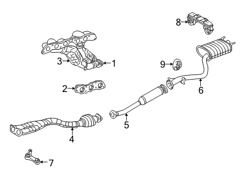 2003 Lexus IS300 Exhaust Components, Exhaust Manifold Exhaust Tail Pipe Assembly Diagram for 17430-46660