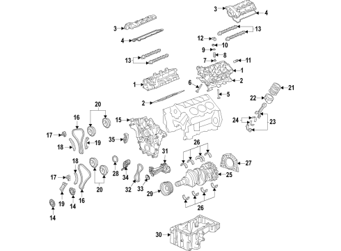 2017 Ford F-150 Engine Parts, Mounts, Cylinder Head & Valves, Camshaft & Timing, Variable Valve Timing, Oil Cooler, Oil Pan, Oil Pump, Crankshaft & Bearings, Pistons, Rings & Bearings Front Cover Diagram for FL3Z-6019-B