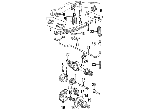 1984 Toyota Land Cruiser Front Brakes Spindle Diagram for 43401-60060