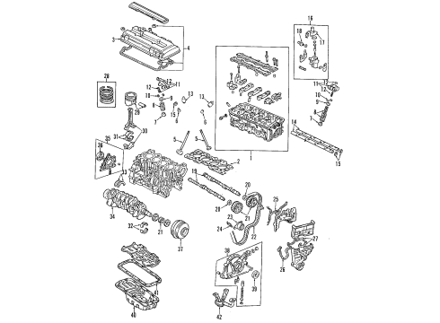 1994 Honda Civic del Sol Engine Parts, Mounts, Cylinder Head & Valves, Camshaft & Timing, Oil Pan, Oil Pump, Crankshaft & Bearings, Pistons, Rings & Bearings, Variable Valve Timing Rubber B, Engine Mounting Bracket Seal Diagram for 11926-PR3-000