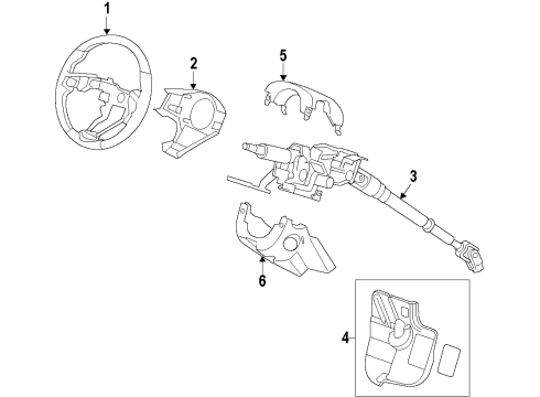 2015 Honda Civic Steering Column, Steering Wheel Column, Steering Diagram for 53200-TR0-A72