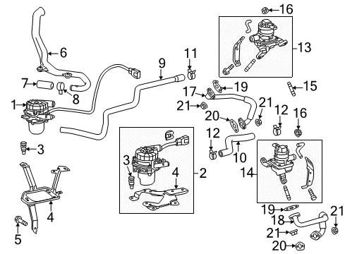 2008 Toyota Tundra A.I.R. System Air Switch Valve Diagram for 25710-50042