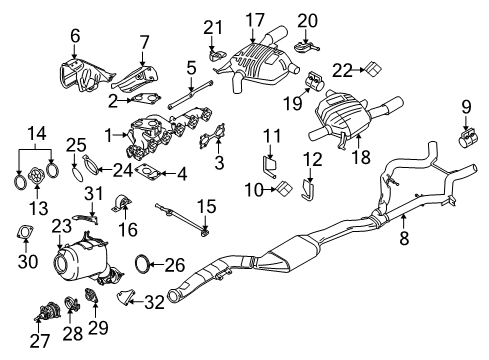 2010 BMW 335d Diesel Aftertreatment System Exhaust Pipe Diagram for 18308512290