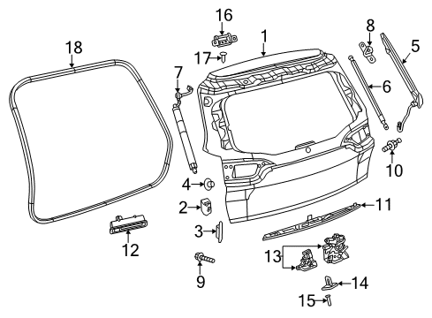 2016 Jeep Cherokee Gate & Hardware Latch-LIFTGATE Diagram for 4589656AF