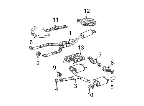 2006 Lexus IS350 Exhaust Components Exhaust Tail Pipe Assembly Diagram for 17430-31480