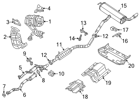 2018 Jeep Cherokee Exhaust Components Exhaust Muffler And Tailpipe Diagram for 68238700AA