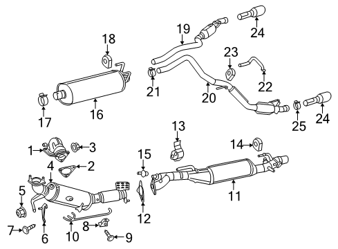 2017 Ram 1500 Exhaust Components Exhaust Muffler Diagram for 68092187AB