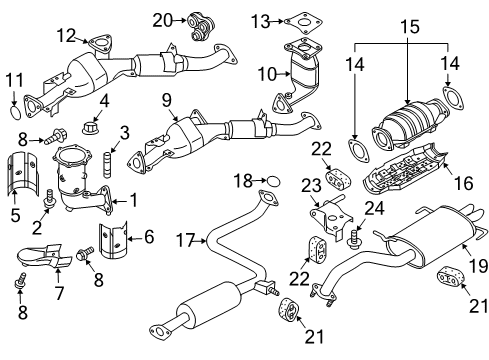 2003 Infiniti I35 Exhaust Components Gasket-Catalyst Diagram for 20692-65J00
