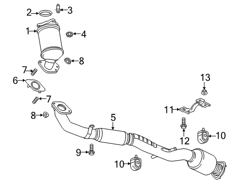 2017 Buick Envision Exhaust Components Muffler & Pipe Diagram for 84114128