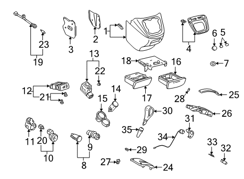 2001 Toyota Highlander Cluster & Switches, Instrument Panel Knob & Element Assembly Diagram for 85520-89101