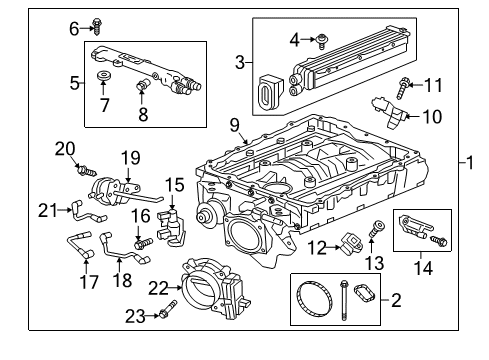 2019 Cadillac CTS Supercharger & Components Intake Manifold Diagram for 12701996