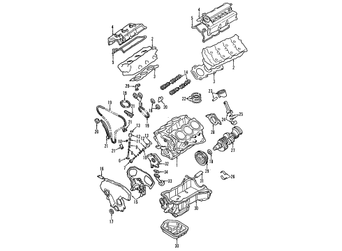 1999 Nissan Maxima Filters Oil Strainer Assembly Diagram for 15050-31U0A