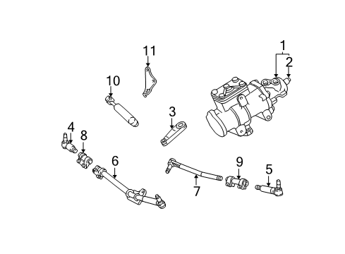2002 Ford F-350 Super Duty Steering Column & Wheel, Steering Gear & Linkage Gear Assembly Diagram for 2C3Z-3504-AARM