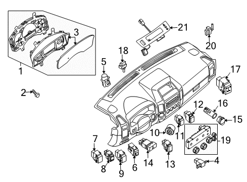 2010 Nissan Titan Stability Control Steering Angle Sensor Assembly Diagram for 47945-AS500