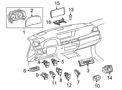 2015 Lexus IS350 Cluster & Switches, Instrument Panel Meter Assy, Combination Diagram for 83800-53G11