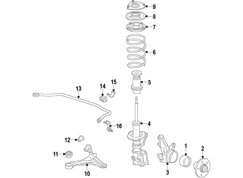 2003 Honda CR-V Front Suspension Components, Lower Control Arm, Stabilizer Bar Knuckle, Right Front (Abs) Diagram for 51210-S9A-982
