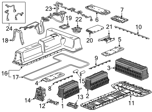 2019 Chevrolet Volt Hybrid Components, Battery, Cooling System Battery Cover Diagram for 24293128