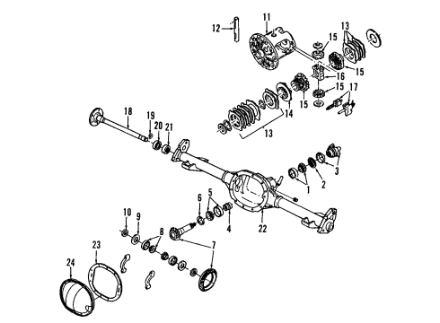 2010 GMC Canyon Rear Axle, Differential, Propeller Shaft Ring & Pinion Diagram for 23145791