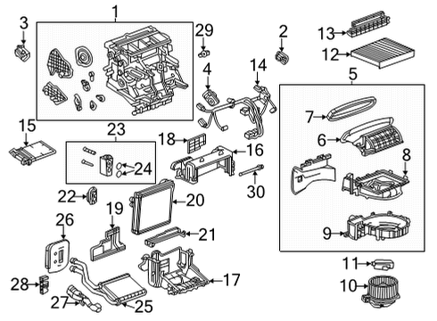 2021 Buick Encore GX A/C Evaporator & Heater Components Auxiliary Heater Diagram for 13514602