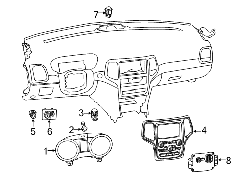 2015 Jeep Grand Cherokee Switches Module-A/C And Heater Diagram for 68247686AE
