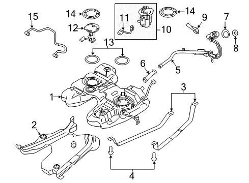 2013 Lincoln MKX Fuel Supply Fuel Tank Diagram for BT4Z-9002-B