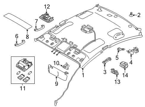 2018 Kia Forte5 Interior Trim - Roof Lamp Assembly-Room Diagram for 92850A7000ED