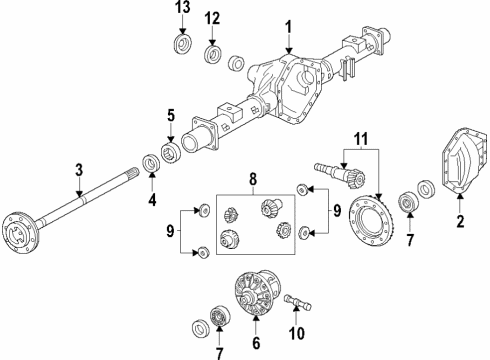 2018 GMC Yukon XL Rear Axle, Differential, Propeller Shaft Ring & Pinion Diagram for 84489154