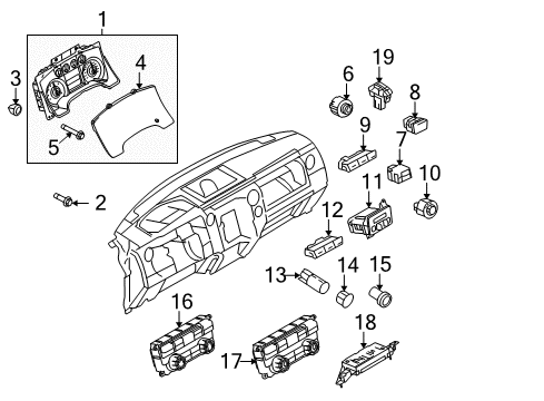 2013 Ford F-150 Traction Control Components Dash Control Unit Diagram for DL3Z-19980-H