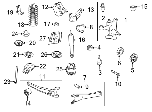 2022 Ford F-350 Super Duty Front Suspension Components Radius Arm Diagram for 7C3Z-3A360-D
