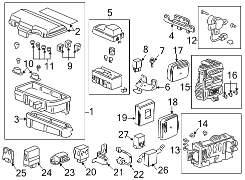 2001 Acura TL Electrical Components System Unit, Multiplex Control (Passenger Side) Diagram for 38850-S0K-A02