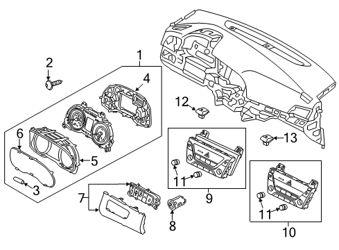2017 Hyundai Elantra Ignition Lock Body & Switch Assembly-Steering & IGNTION Diagram for 81910-F2110