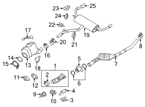 2012 BMW X5 Exhaust Components Exhaust Pipe Diagram for 18308512287