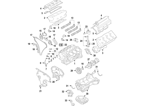 2016 Nissan GT-R Engine Parts, Mounts, Cylinder Head & Valves, Camshaft & Timing, Variable Valve Timing, Oil Cooler, Oil Pan, Oil Pump, Crankshaft & Bearings, Pistons, Rings & Bearings Bearing Connecting Rod Diagram for 12111-JF00A