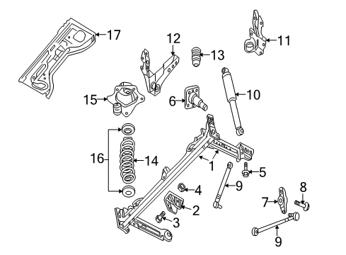 2002 Chrysler PT Cruiser Rear Suspension Link-TRACKBAR Diagram for 4656465AG